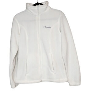 Columbia White Zip Fleece Jacket Women's Size Small